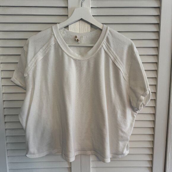 Altar'd State White Crewneck Cropped Tee - Picture 1 of 3
